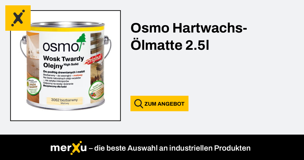Osmo Hartwachs-Ölmatte 2.5l (3062) - merXu - Preise verhandeln!  Großhandelskäufe!