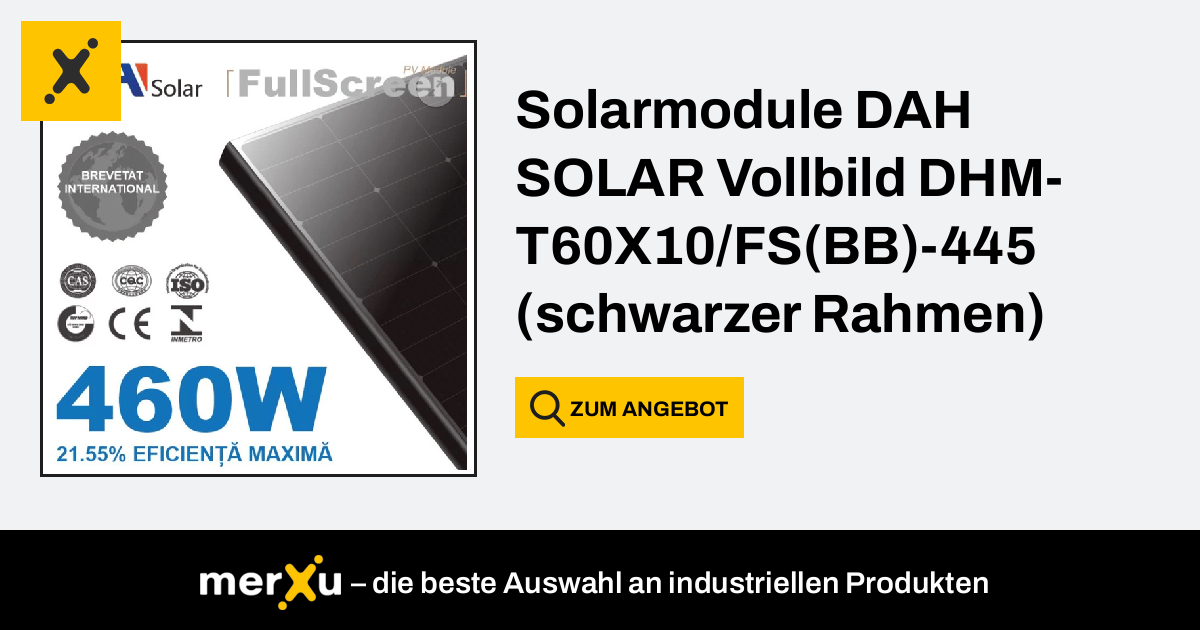 Dah Solar Solarmodule Vollbild Dhm T X Fs Bb Schwarzer Rahmen