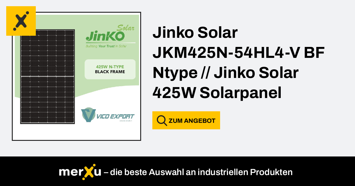 JinkoSolar Jinko Solar JKM425N-54HL4-V BF Ntype // Jinko Solar 425W ...