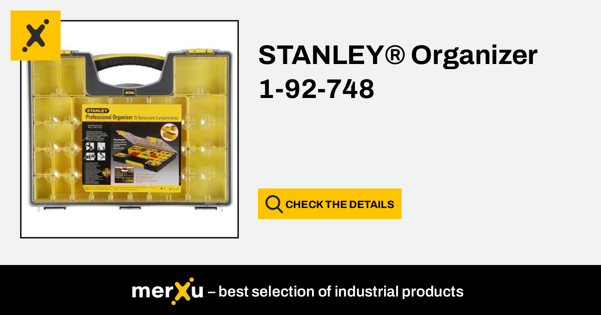 Stanley 1-92-748 Professional Shallow Organiser with 25 Compartments
