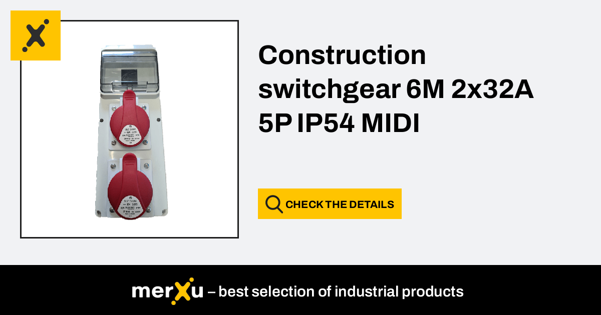 Construction switchgear 6M 2x32A 5P IP54 MIDI - merXu