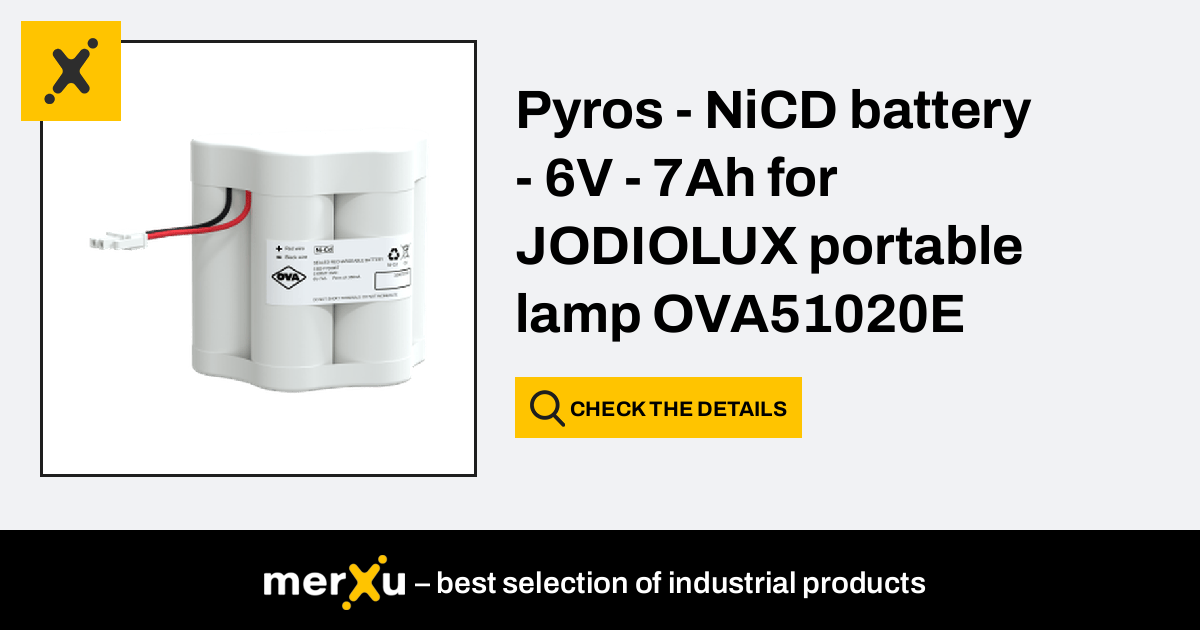 Batterie OVA51020E NiCd 6V 7Ah pour OVA Jodiolux