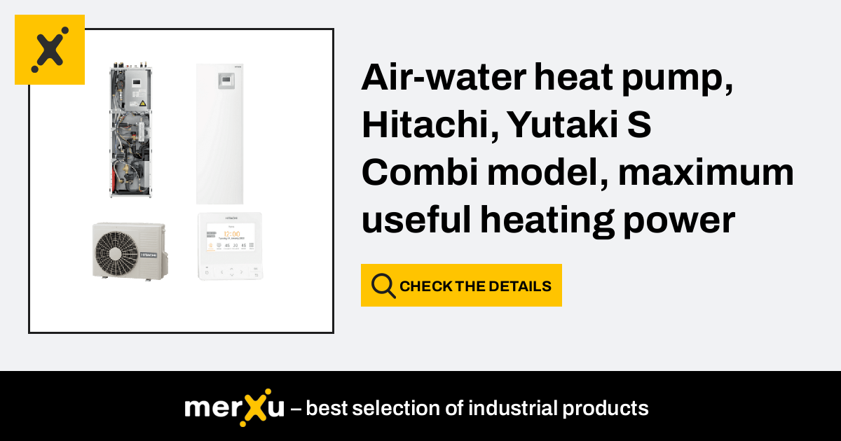 Hitachi Air-water heat pump, , Yutaki S Combi model, maximum 