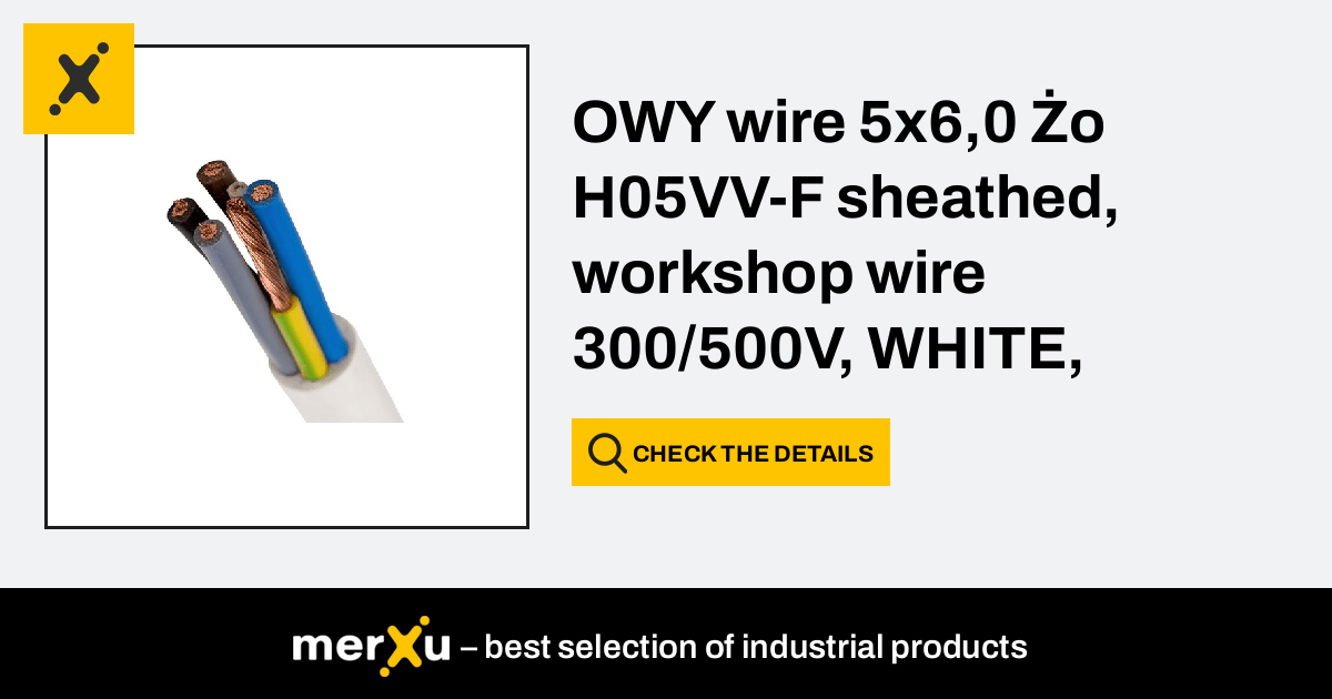 Elektrokabel YDYp cable 3x1,5 wife 450/750V wiring white, - merXu