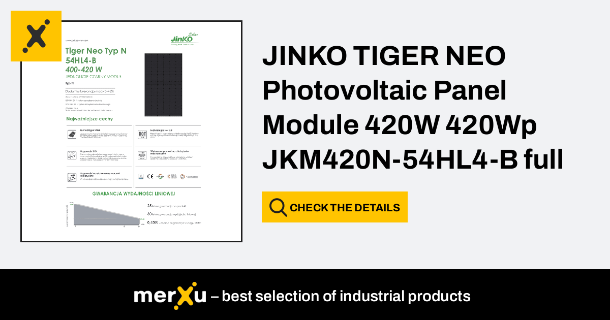 JinkoSolar JINKO TIGER NEO Photovoltaic Panel Module 425W 425Wp Full ...