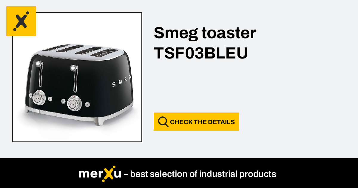 Smeg Black Toaster 4 slice TSF03BLEU