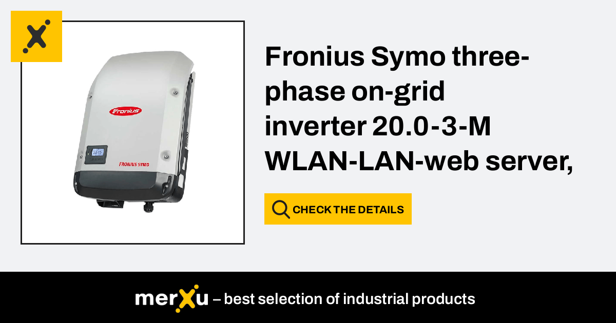 Fronius Symo Three-phase On-grid Inverter 20.0-3-M WLAN-LAN-web Server ...