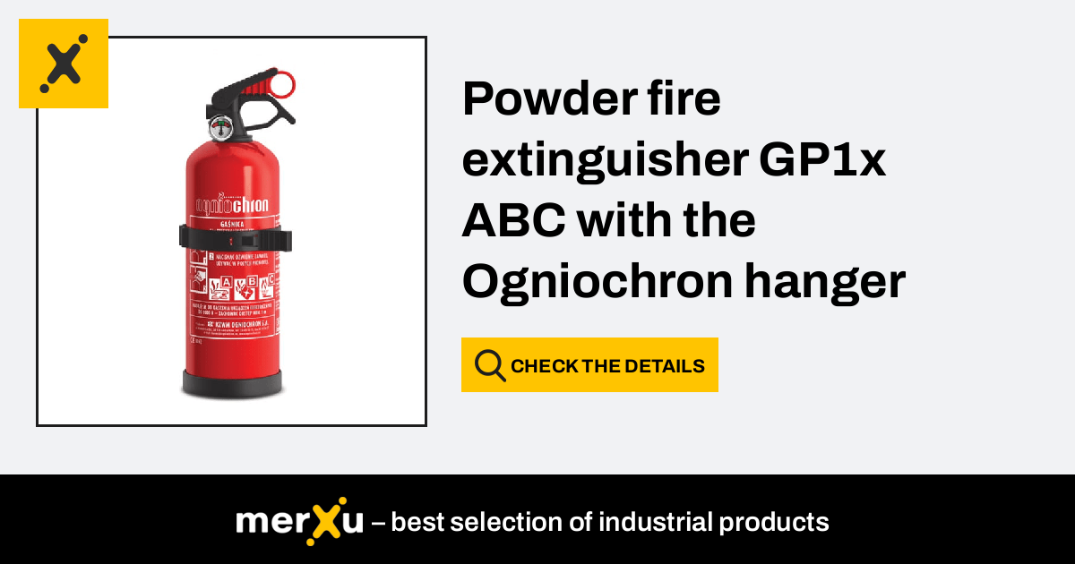 Kzwm Powder fire extinguisher GP1x ABC with the Ogniochron hanger