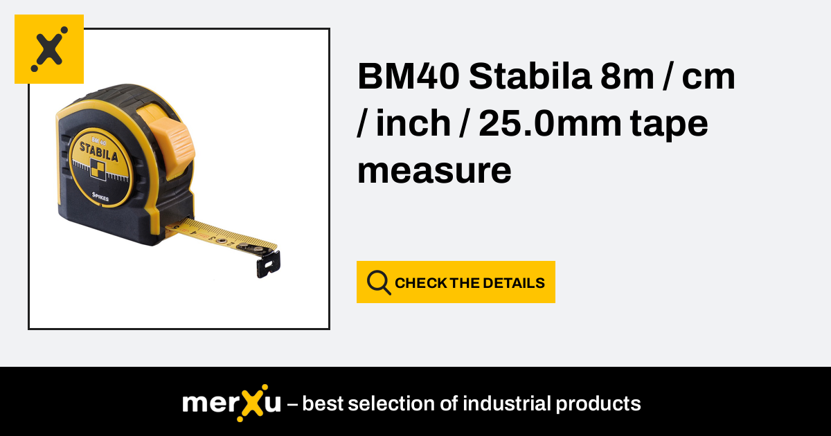 Stabila BM40 8m / cm / inch / 25.0mm tape measure - merXu - Negotiate  prices! Wholesale purchases!