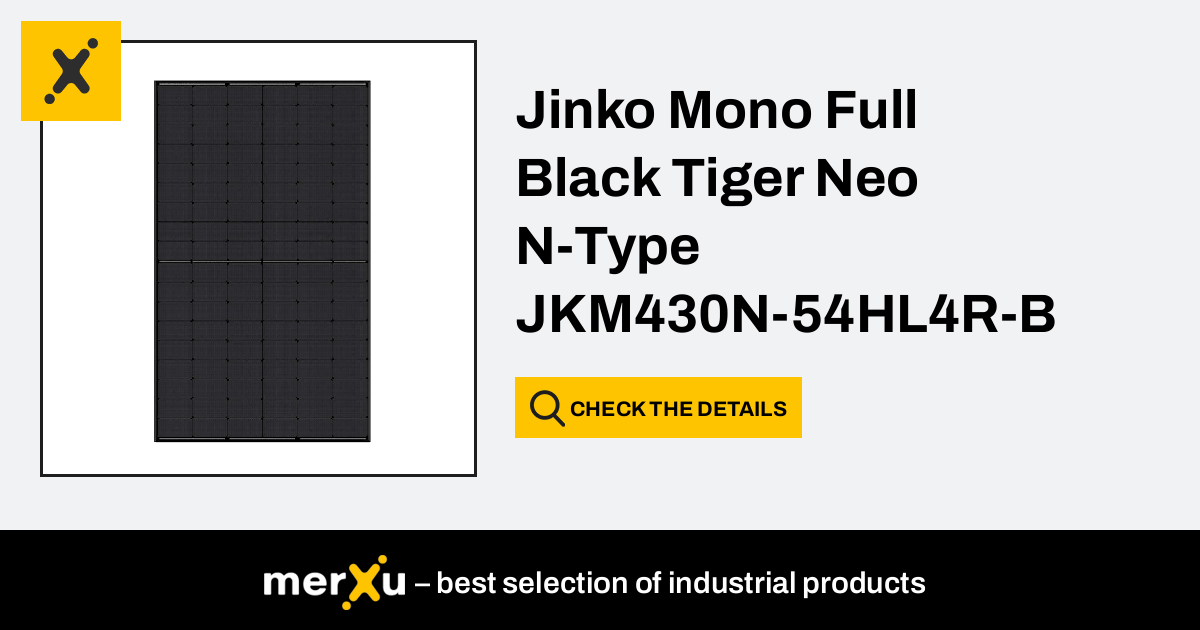 JinkoSolar Jinko Mono Full Black Tiger Neo N-Type JKM430N-54HL4R-B ...