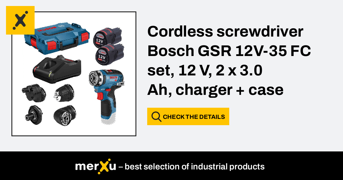 Bosch Cordless screwdriver GSR 12V-35 FC set, 12 V, 2 x 3.0 Ah