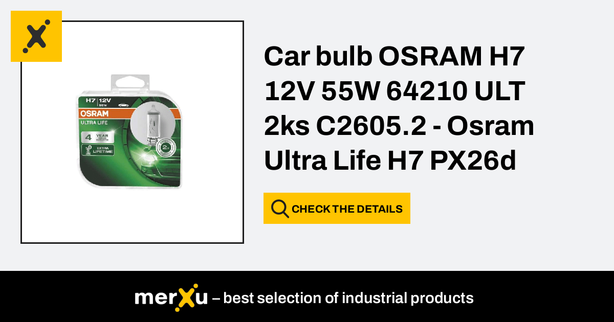 Osram Car bulb H7 12V 55W 64210 ULT 2ks C2605.2 - Ultra Life H7