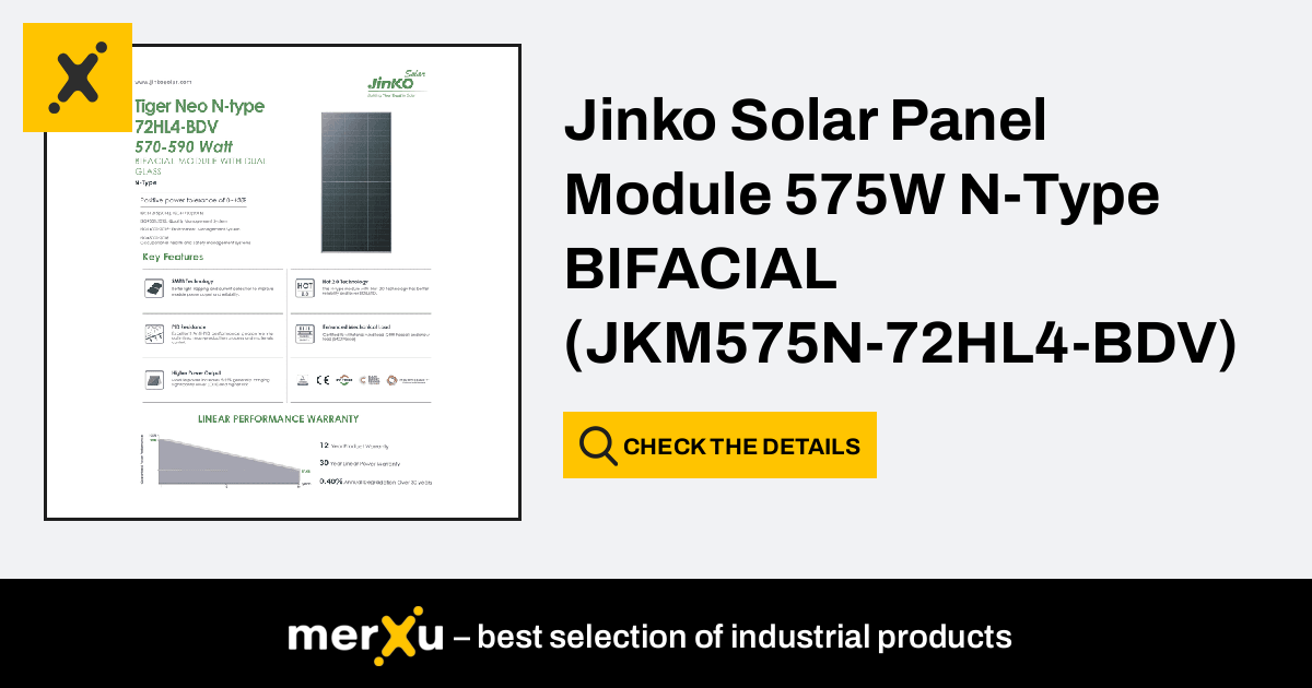 Jinkosolar Jinko Solar Panel Module W N Type Bifacial Jkm N Hl Bdv Merxu