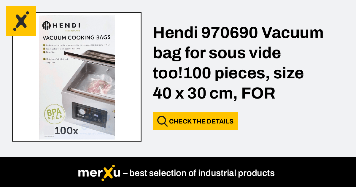 Hendi 970690 Vacuum bag for sous vide too!100 pieces, size 40 x 30