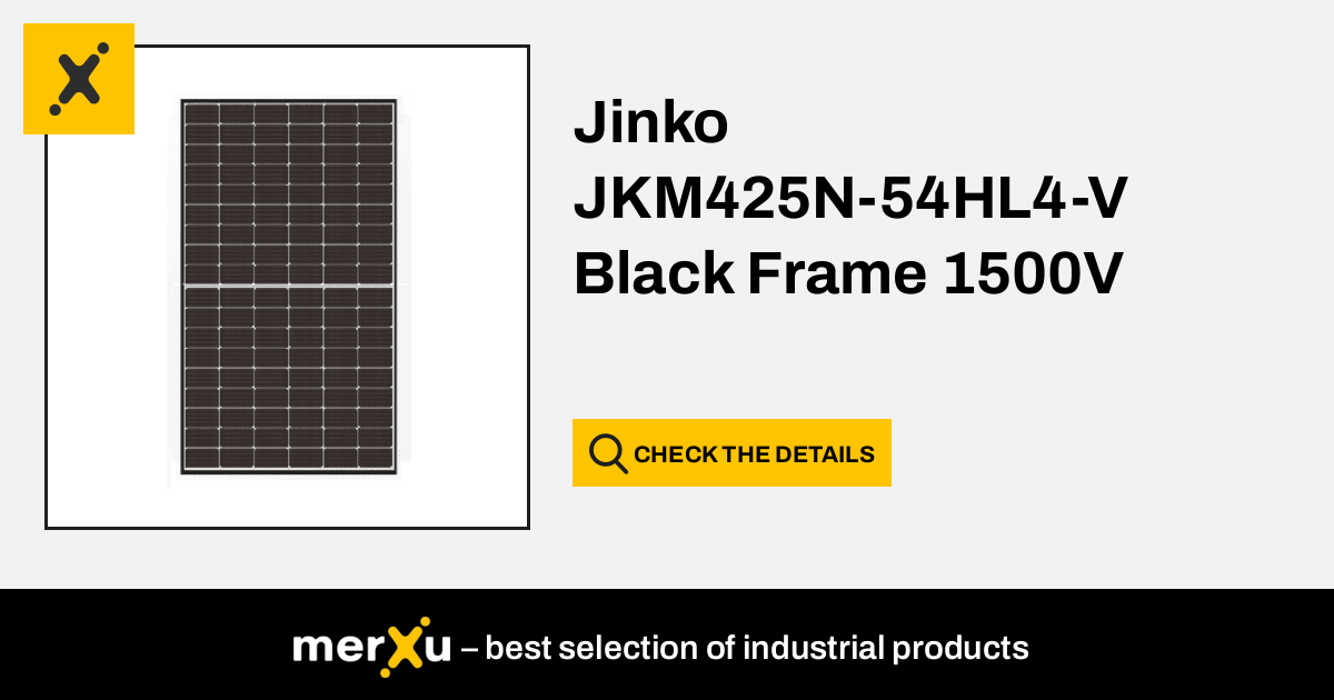 JinkoSolar Jinko JKM425N-54HL4-V Black Frame 1500V - MerXu