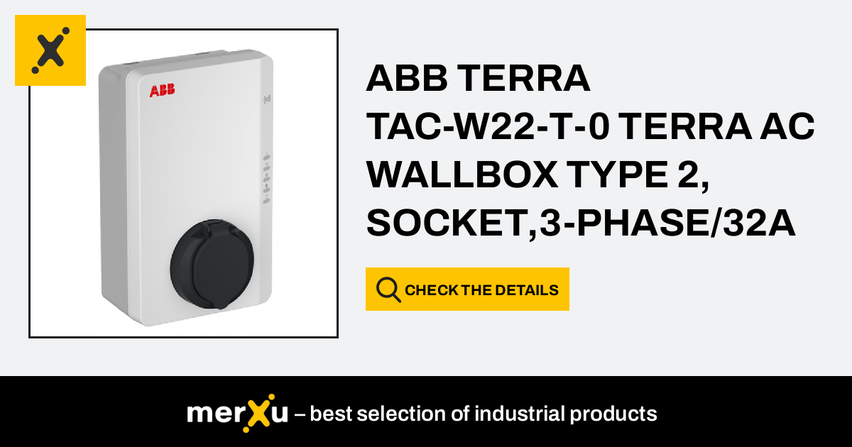 Borne Terra TAC-W22-T-0 Terra AC Wallbox type 2, prise, triphasé/32A