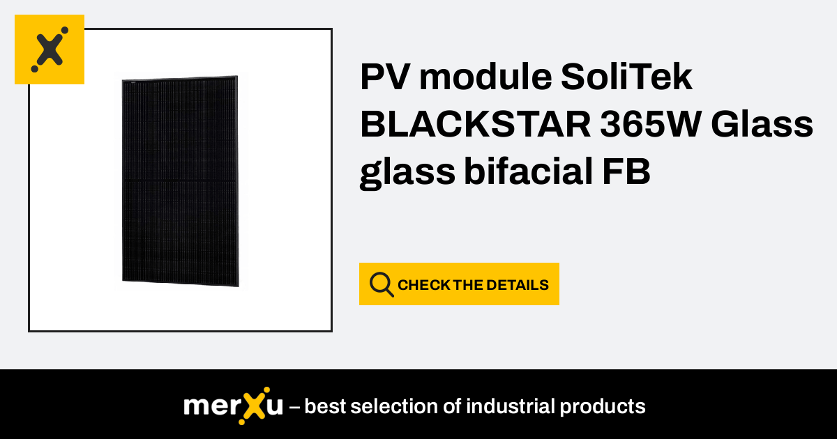 Solitek PV Module BLACKSTAR 365W Glass Glass Bifacial FB - MerXu