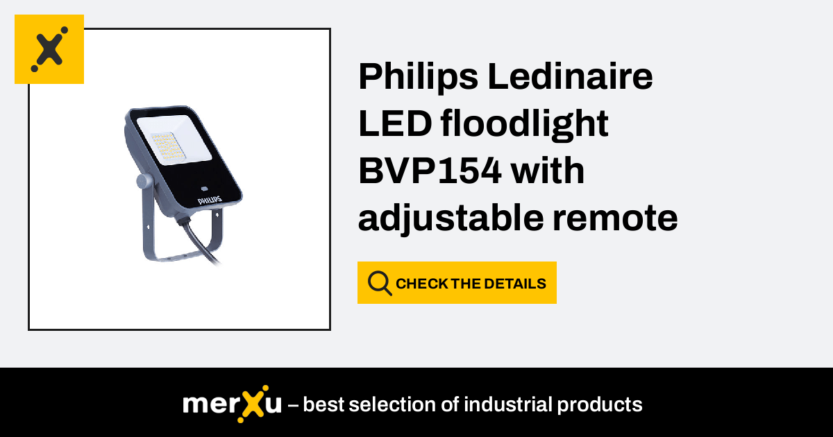 Plain plastic rhythm Philips Ledinaire LED floodlight BVP154 with adjustable remote control with  a motion sensor 20W - merXu