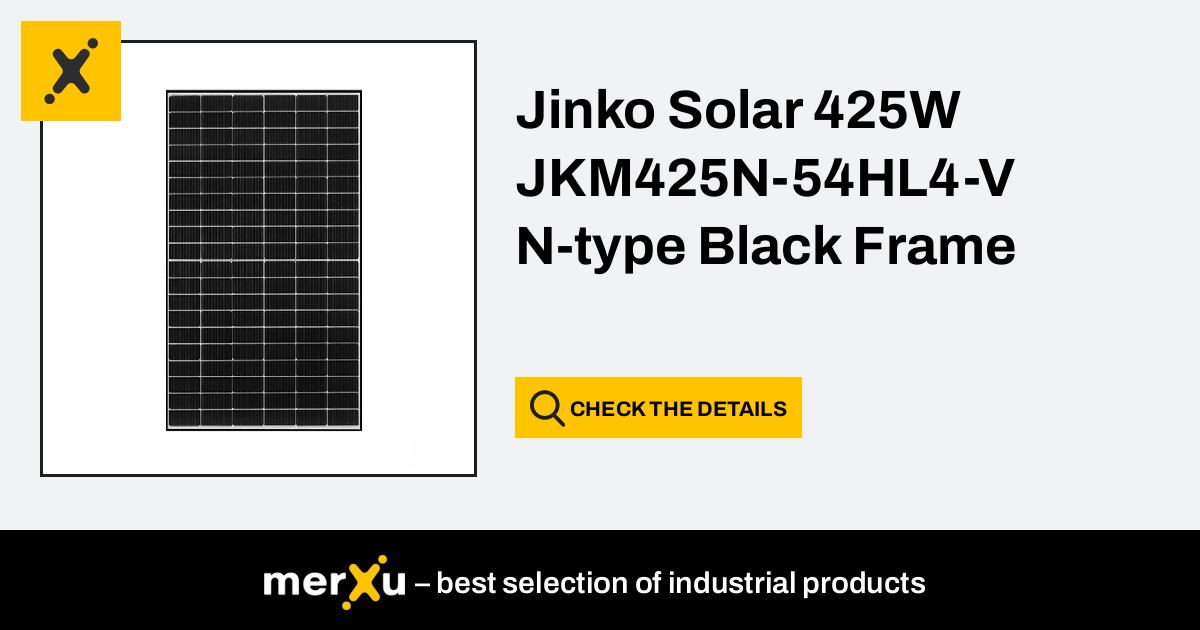 JinkoSolar Jinko Solar 425W JKM425N-54HL4-V N-type Black Frame - MerXu ...