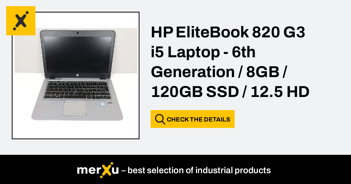 Hp EliteBook 820 G3 i5 Laptop - 6th Generation / 8GB / 120GB SSD