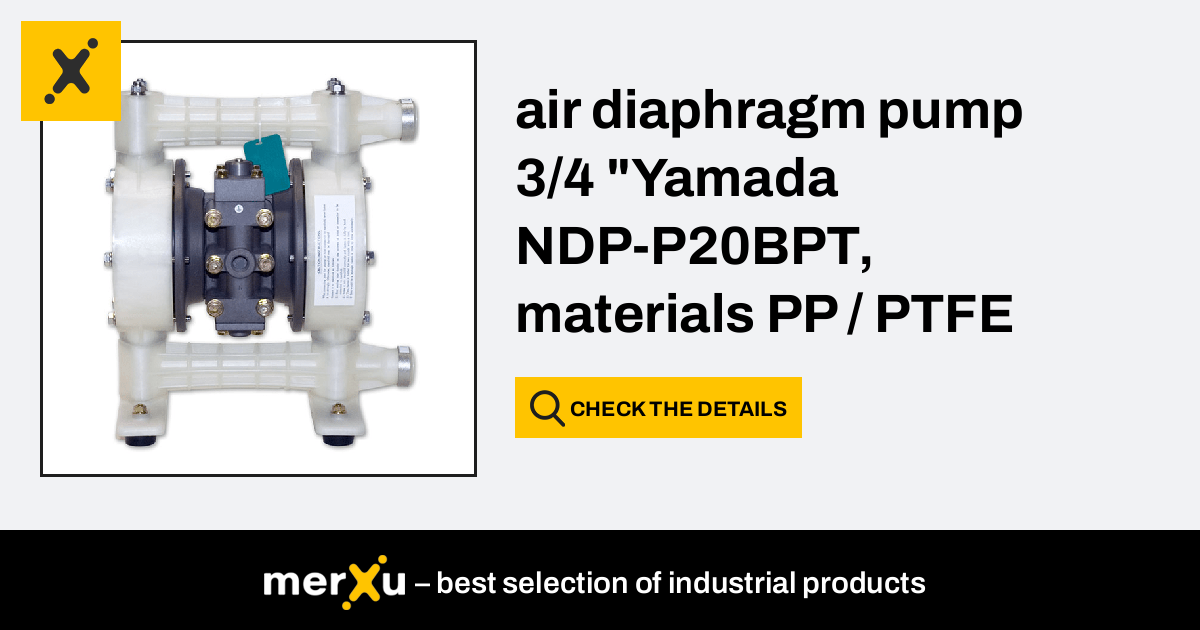 Yamada Air Diaphragm Pump 34 Ndp P20bpt Materials Pp Ptfe Merxu