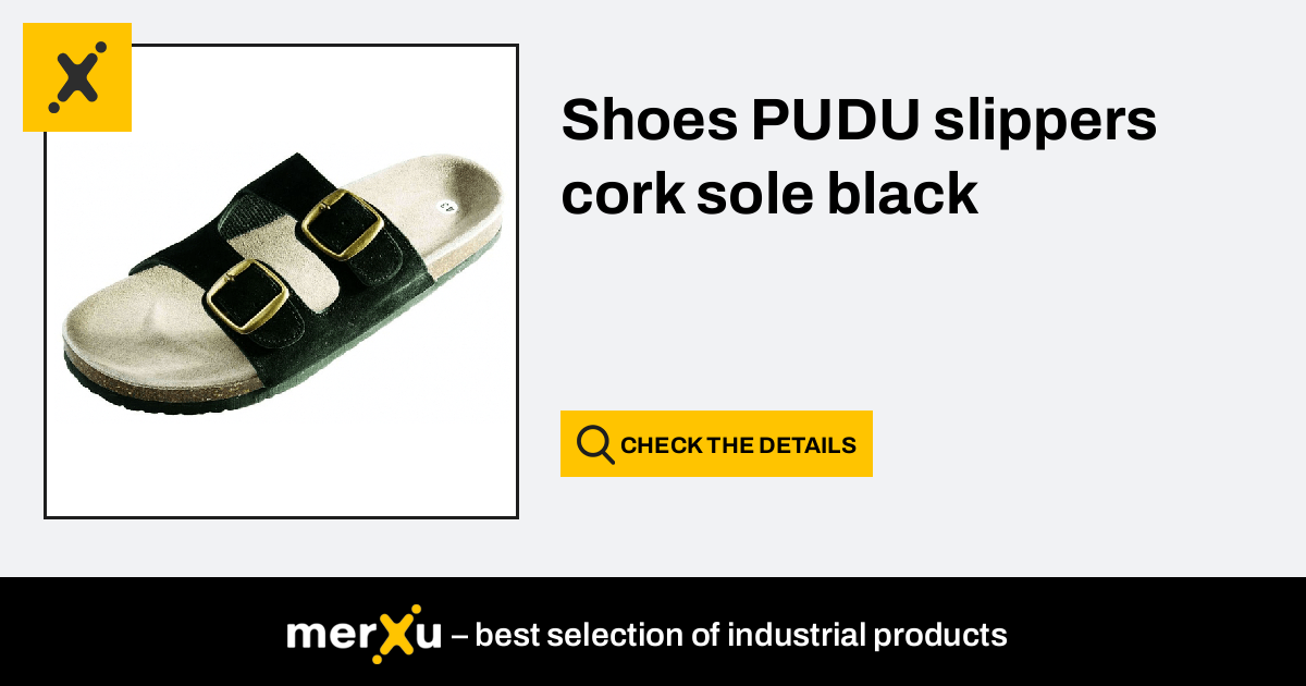 Shoes PUDU slippers cork sole black - merXu