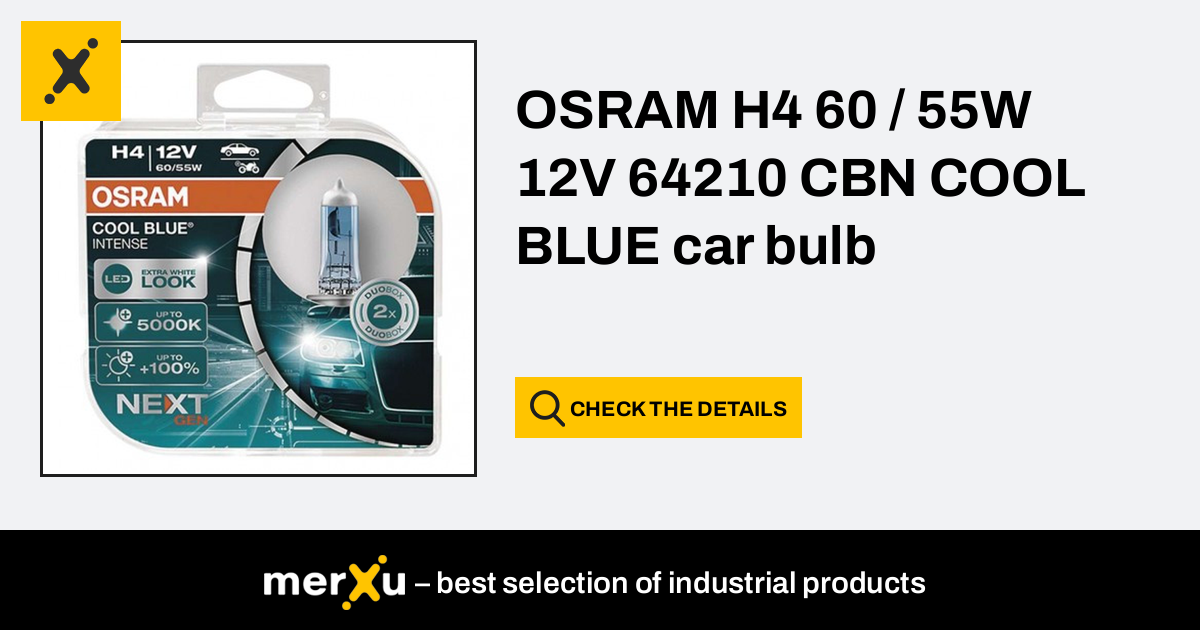 H4 12V 60/55W P43t Cool Blue INTENSE 2pcs Osram