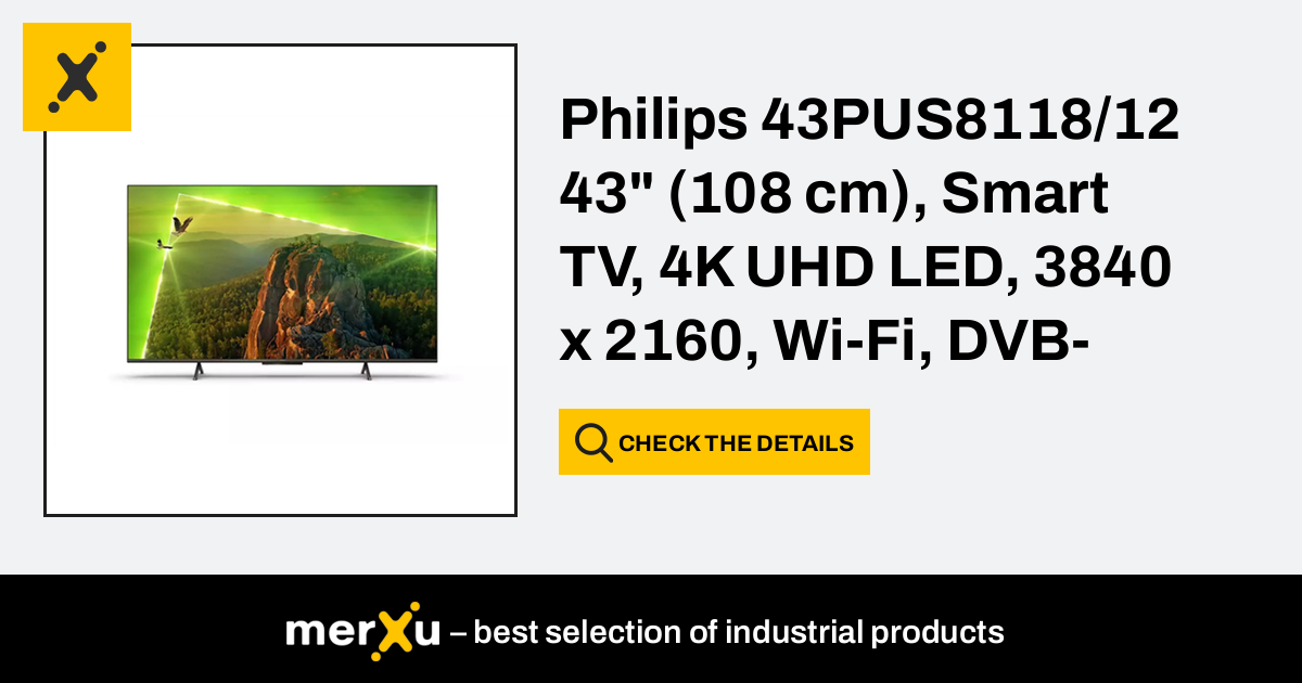 TV LED Ambilight 43 (109,22 cm) Philips 43PUS8118/12, 4K UHD, Smart TV