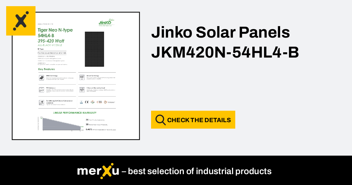 JinkoSolar Jinko Solar Panels JKM420N-54HL4-B - MerXu