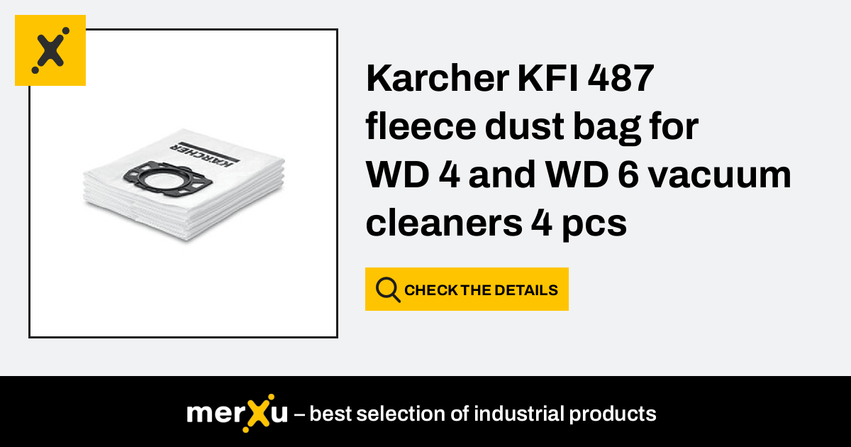 KFI 487 Vacuum Cleaner Bags for Kärcher Multi-Purpose Vacuum Cleaner WD 4,  WD 5, WD