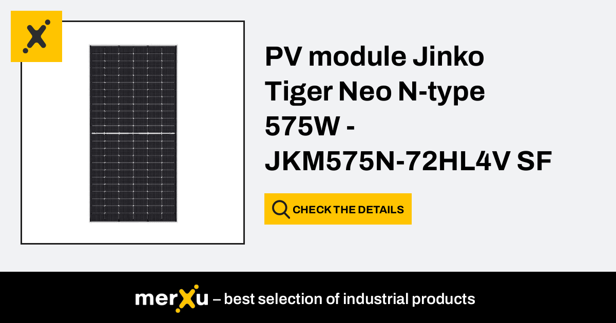 JinkoSolar PV Module Jinko Tiger Neo N-type 575W - JKM575N-72HL4V SF ...