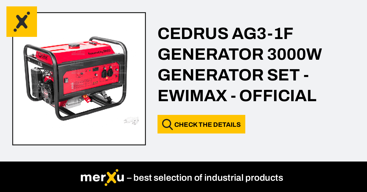 CEDRUS AG3-1F GENERATOR 3000W GENERATOR SET - EWIMAX - OFFICIAL