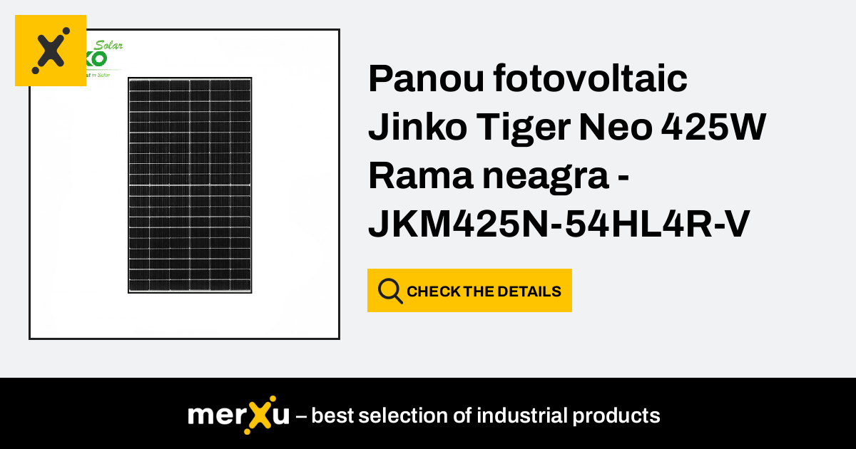 JinkoSolar Panou Fotovoltaic Jinko Tiger Neo 425W Rama Neagra - JKM425N ...