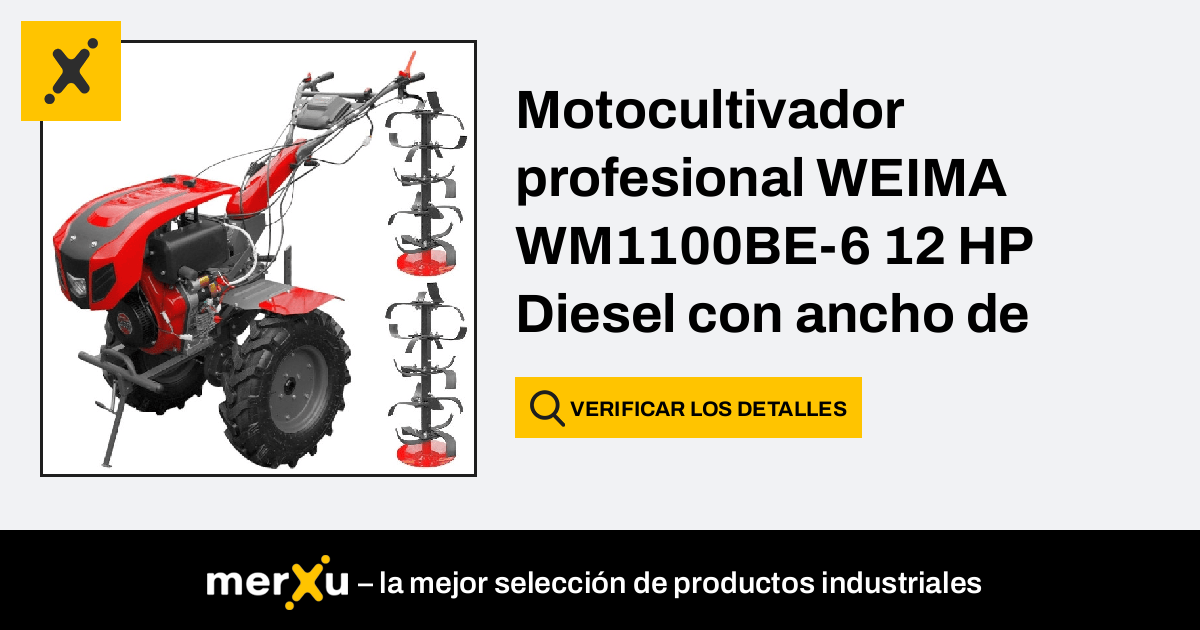 Weima Motocultivador Profesional WM1100BE-6 12 HP Diesel Con Ancho De ...