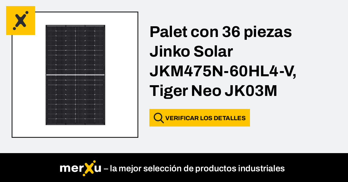 JinkoSolar Palet Con 36 Piezas Jinko Solar JKM475N-60HL4-V, Tiger Neo ...