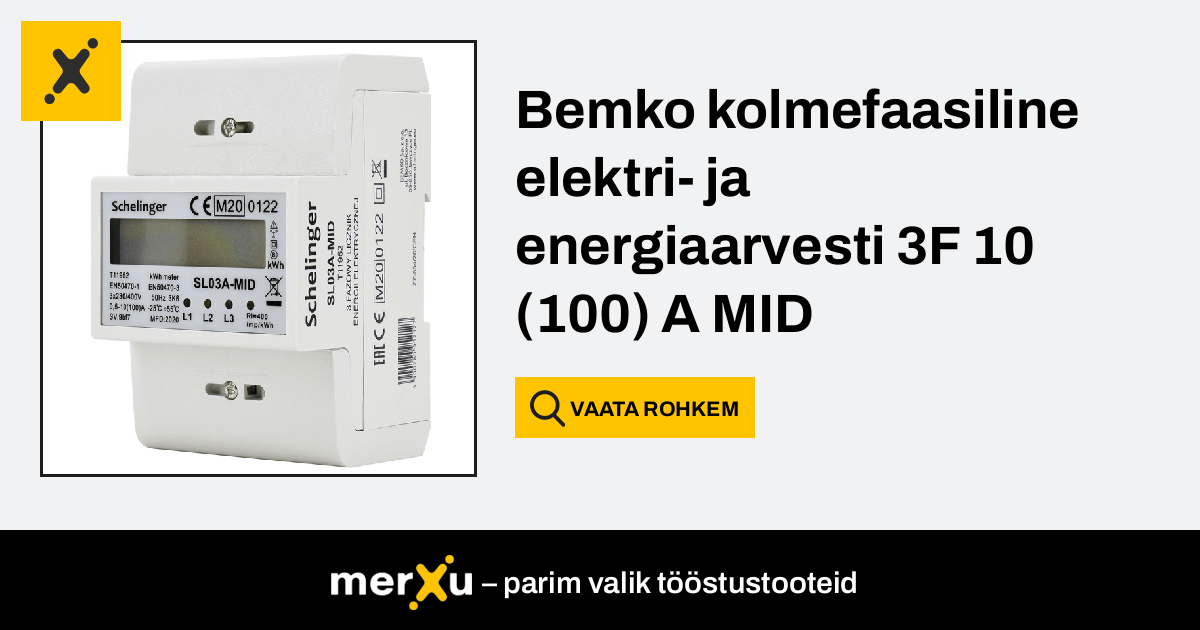 Bemko Kolmefaasiline Elektri- Ja Energiaarvesti 3F 10 (100) A MID (A31 ...