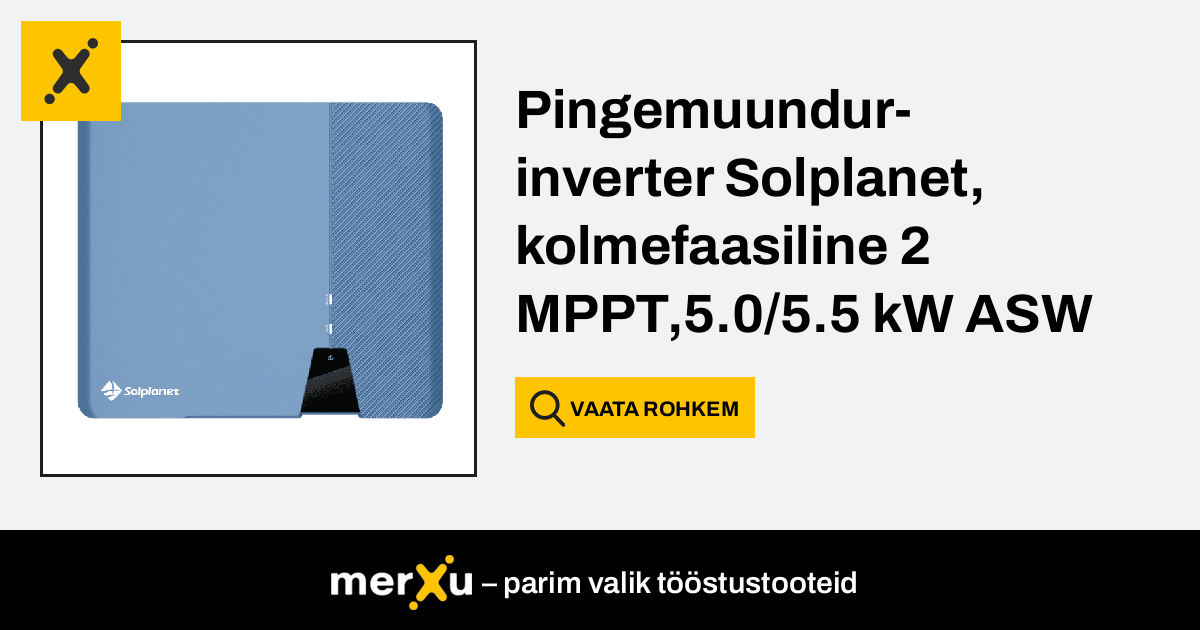 Solplanet Pingemuundur-inverter , Kolmefaasiline 2 MPPT,5.0/5.5 KW ASW ...