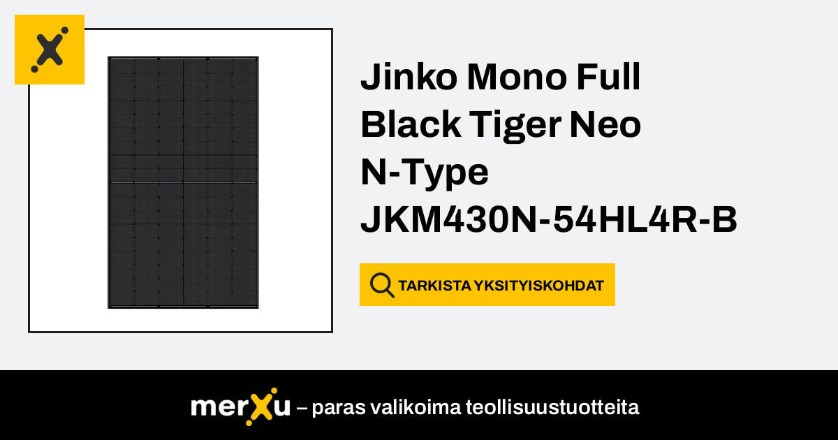 JinkoSolar Jinko Mono Full Black Tiger Neo N-Type JKM430N-54HL4R-B ...