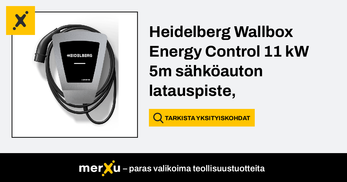 Wallbox Heidelberg Energy Control 11 KW 5m Sähköauton Latauspiste ...