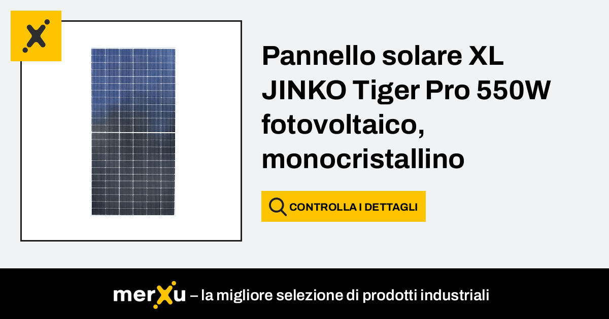 Pannello Solare Xl Jinko Tiger Pro W Fotovoltaico Monocristallino X X Mm Merxu