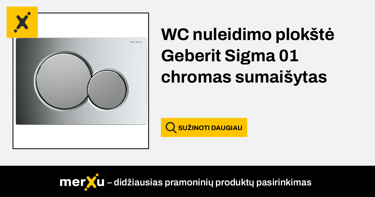 Geberit Wc Nuleidimo Plok T Sigma Chromas Sumai Ytas Ka