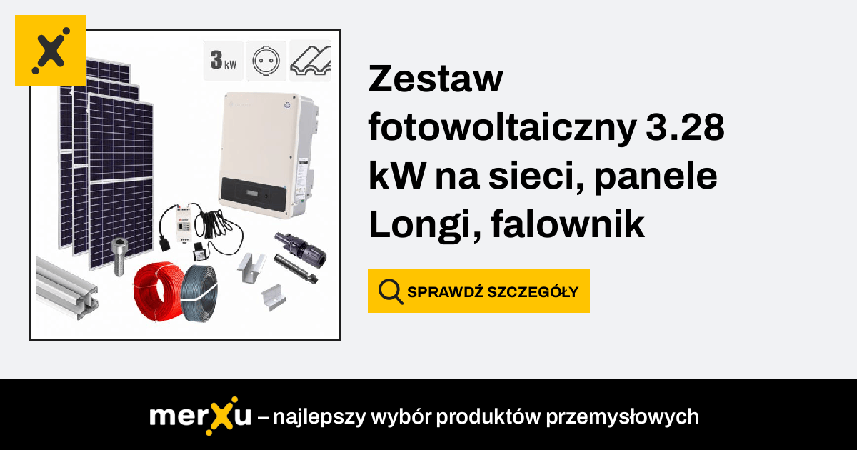 Longi Zestaw Fotowoltaiczny Kw Na Sieci Panele Falownik Jednofazowy Goodwe Dach Wka