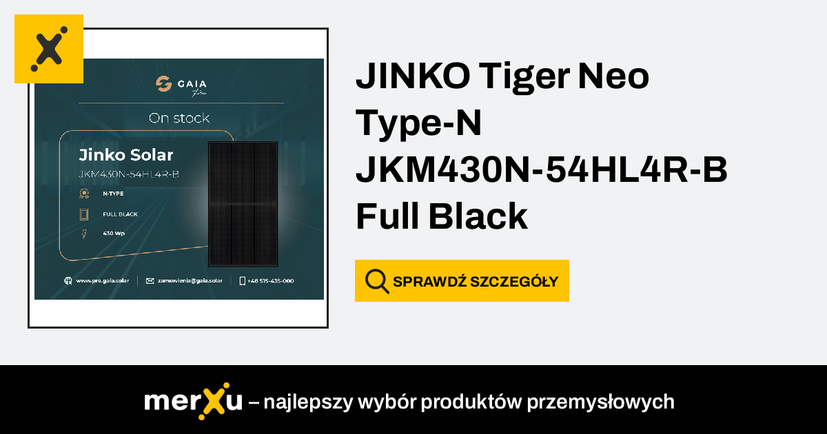 JinkoSolar JINKO Tiger Neo Type-N JKM430N-54HL4R-B Full Black - MerXu