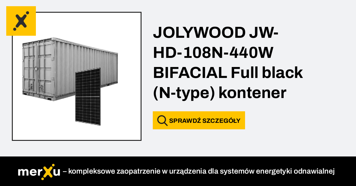 Jolywood Jw Hd N W Bifacial Full Black N Type Kontener Jw Hd