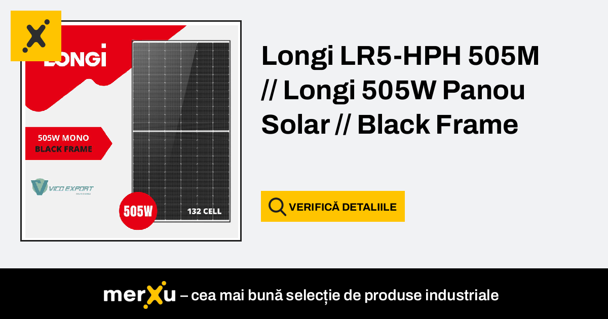 Longi Lr Hph M Longi W Panou Solar Cadru Negru Merxu