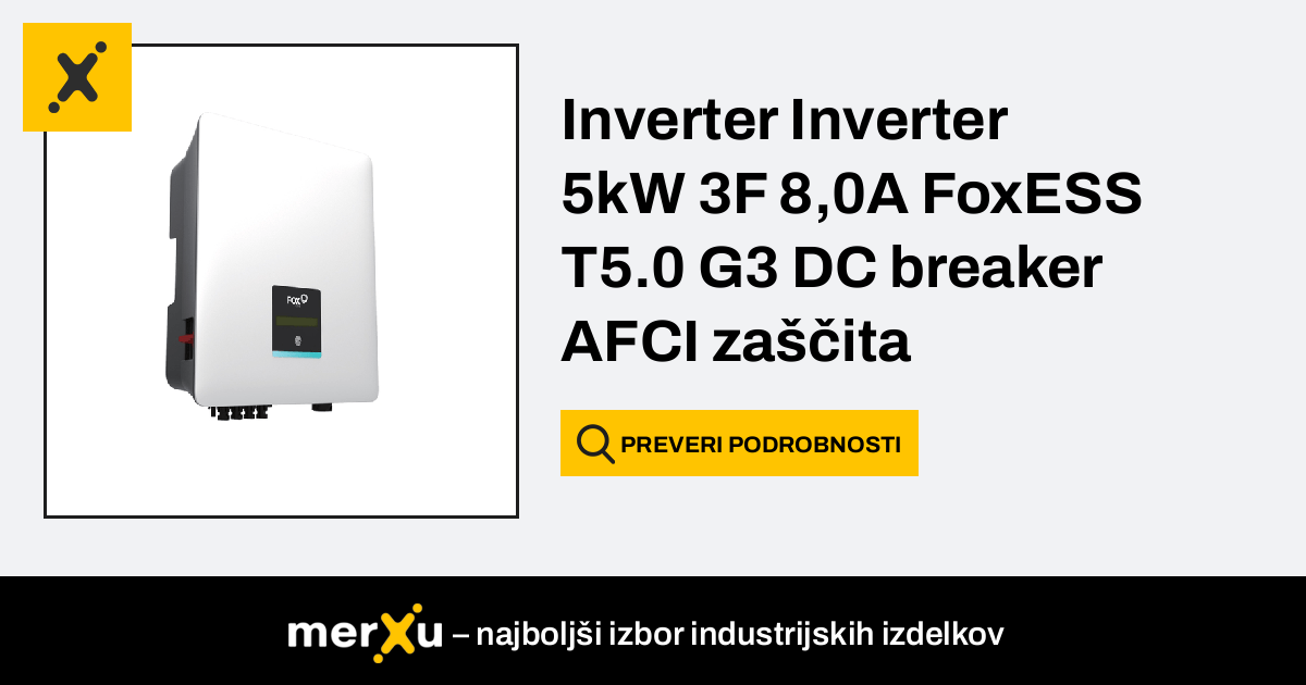 Inverter Inverter 5kw 3f 80a Foxess T50 G3 Dc Stikalo Afci Zaščita 3806