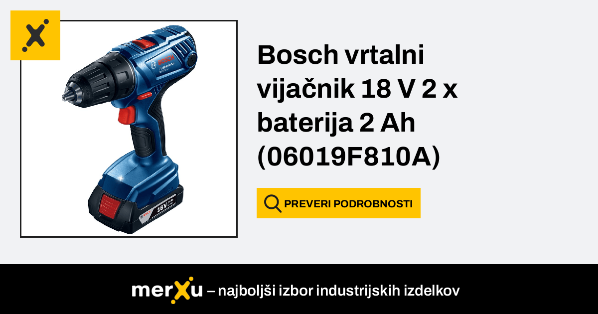 Bosch vrtalni vija nik 18 V 2 x baterija 2 Ah 06019F810A